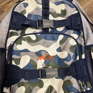 Jack monogram - pottery barn - Blue and Green Camouflage Backpack